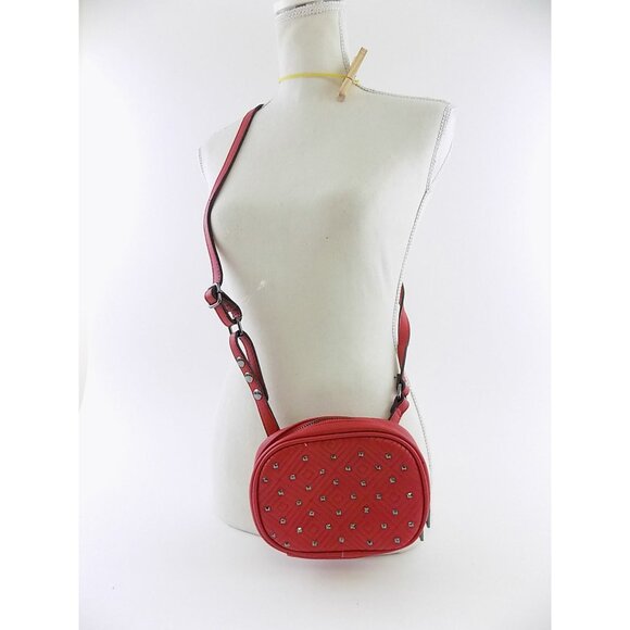 INC QUIIN Red QUILTED STUDDED CONVERTIBLE FANNY PACK Belt Bag Handbag - Picture 7 of 7